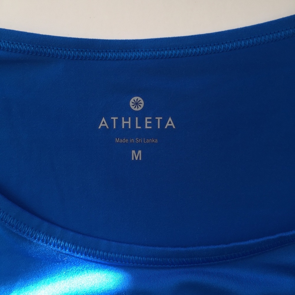 Athleta Blue long sleeve workout top shirt M - Picture 3 of 13